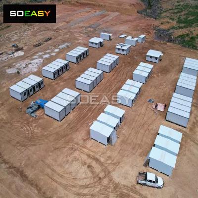 บ้านขยายขนาดเล็กของจีนสำหรับที่พักค่ายเหมืองแร่ บ้านผู้ลี้ภัย ค่ายน้ำมันและก๊าซ ไซต์ก่อสร้าง